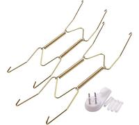 Tadipri Set da 2 Pezzi 8 10 cm grucce per Piatti e Un set di 4 custodie protettive trasparenti da Parete in Acciaio Inox Compatibile Piatti Decorativi Ganci per Piatti diaplay Holder Ganci da Parete