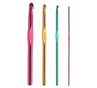 Tadipri Set di 4 Uncinetti,Tunisino Afgano Uncinetto in Alluminio,Multicolore Aghi di Crochet per Principianti e Professionisti,da 2 mm,4mm,6mm,8 mm