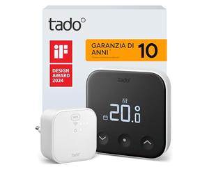 tado° termostato intelligente X - Starter Kit, termostato ambiente cablato e Bridge X, controllo del riscaldamento tramite app e smart speaker (Alexa, Siri, Google)