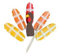 Tadoiooy 1 Set Decorazioni del Ringraziamento PVC Turchia Decorativa Decorativa Decorazioni di Tacchino con 4 Piume e 1 fioriera per la Testa Decorazione del Ringrazia