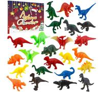 Tadoiooy Calendario dell'Avvento 2024 Kids Dinosaur 24pcs Toys Calendario di Conto alla rovescia di Natale, Calendario avventuroso per l'avvento Natalizio di Fatto di plastica Morbida per Bambini