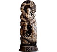 TAECOOOL ROPAGI Statua in resina di Dio norreno Pantheons scandinavi, statuetta dei nordici mestiere mitologia vichinga, armadietto per vino domestico Shelt libreria scultura Orament (Thors)