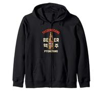 Taedonggang Beer Pyongyang Corea del Nord Sovietica Distressed Felpa con Cappuccio