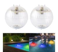 Taekooki 2 Luci Solari Galleggianti per Piscine, Luci a LED a Energia Solare, Impermeabile, con 7 Colori Che Cambiano Il Colore, Impermeabile, per Giardino, Stagno, Accessorio per Piscina