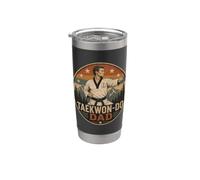 Taekwon-Do Papà, Cool Retro Cintura Nera TKD Padre Bicchiere termico in acciaio inox doppia parete