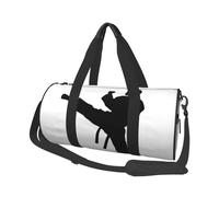 Taekwondo, borsone da viaggio con stampa di arti marziali, borsa da palestra pieghevole, borsa da palestra per il fine settimana, borsa grande per sport e viaggi, Nero , Taglia unica