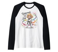 Taekwondo Fuels Cintura nera anima di questa ragazza Tae Kwon Do Girl Maglia con Maniche Raglan