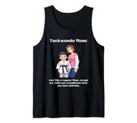 Taekwondo Mamma Il mio bambino roundhouse Divertente Arti marziali karate Canotta