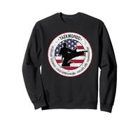 Taekwondo Tenets Vintage | Distressed USA Bandiera Martial Arts Felpa