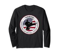 Taekwondo Tenets Vintage | Distressed USA Bandiera Martial Arts Maglia a Manica
