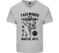 Taekwondo World Champion Arti Marziali Mma Uomo Scollo A V Cotone T-Shirt