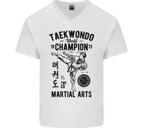 Taekwondo World Champion Arti Marziali Mma Uomo Scollo A V Cotone T-Shirt