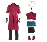 Taeyue Devil rosso set completo con collana rossa set DMC outfit Cosplay costume Halloween carnevale tuta uomo, Colore: rosso, L