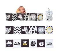 Taf Toys Savannah - Libro per carrozzina per neonato, 3 in 1, in bianco e nero e nero, morbido a contrasto, con giocattolo per cuccioli di leone e specchio adatto per bambini. Regalo adatto per ragazzi e ragazze dalla nascita