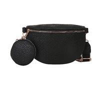 TAFACE 1 Borsa A Tracolla Unisex Nera Con 1 Portafoglio Piccolo, Marsupio In Ecopelle, Borsa Semplice Con Tracolla Larga, Adatta Per Pendolarismo, Shopping, Viaggi, Passeggiate