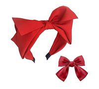 TAFACE 1 fascia per capelli a forma di farfalla,1 fermaglio per capelli con fiocco,fascia larga, di lavaggio,accessori per capelli alla moda per donne e bambini,adatta a molte acconciature (rosso)
