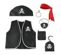 TAFACE 1 Set Di Costumi Da Pirata per Bambini, Accessori per Costumi Da Pirata per Bambini, Set Da Travestimento Da Capitano Pirata, Travestimento Da Pirata per La Festa Di Halloween