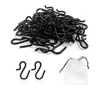 TAFACE 120 ganci a forma di S, ganci in metallo inossidabile, ganci da cucina, riutilizzabili, adatti per bagno, cucina, camera da letto (nero)