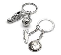 TAFACE 2 Portachiavi da Calcio in Acciaio Inox, Mini Portachiavi Argento, Accessori per Scarpe da Calcio