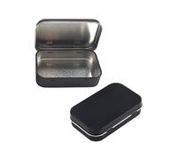 TAFACE 2 scatole di latta, contenitore con coperchio, mini scatola di metallo, pratica scatola di latta, adatta per caramelle, chiavi (nero)