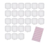 TAFACE 25 confezioni di piccole scatole in plastica, con 1 adesivo per etichette, scatola trasparente con coperchio pieghevole, scatola portatile, adatta per piccoli oggetti come pillole e perline