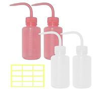 TAFACE 4 bottiglie da spremere da 150 ml, 1 adesivo per etichette, bottiglie in plastica con apertura stretta e beccuccio curvo, annaffiatoio a tenuta stagna per l'irrigazione delle piante