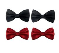 TAFACE 4 pezzi di papillon nero e rosso tinta unita papillon abito camicia, abbigliamento da lavoro, sia per uomini che per donne, adatto per matrimoni, ricevimenti, feste e altre occasioni