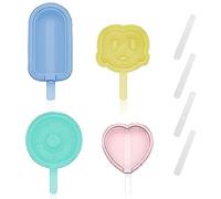 TAFACE 4 Stampi Per Gelato E 4 Bastoncini Di Plastica Di Supporto, Stampi Per Gelato Di Grado Alimento, Raffreddamento Rapido Adatto Per Ghiacciati Casa
