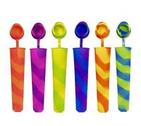 TAFACE 6 stampi per ghiaccioli colorati, silicone, accessori da cucina riutilizzabili, stampi per ghiaccioli fai da te