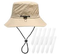 TAFACE Cappello da Sole Protetto dai Raggi UV, Impermeabile e Traspirante - 10 Toppe Bianche Assorbono il Sudore, Pieghevole (Kaki), M