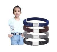 TAFACE Cintura elastica per bambini, 4 pezzi, cintura neutra regolabile, semplice cintura quadrata, adatta per jeans, pantaloni da tuta, pantaloni per il tempo libero, abiti (nero, blu scuro, marrone,