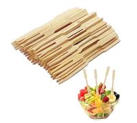 TAFACE Forchette da frutta, forchette in bambù, forchette in bambù, forchette da tavola naturali, rinnovabili, forchette in legno ecologiche