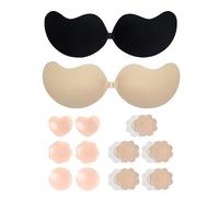 TAFACE Reggiseno Adesivo Con Copricapezzoli, No Show, Senza Spalline in Silicone, Riutilizzabile, per Abiti da Sera, da Sposa E Senza Schienale