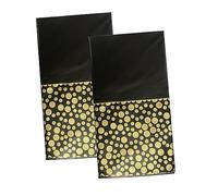 TAFACE Tovaglia lussuosa ed elegante in oro nero, 2 pezzi, 137 cm x 274 cm, rettangolare, a pois, impermeabile e oleosa, adatta per picnic, feste, matrimoni