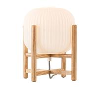 tafellamp Lampada da tavolo rotonda, elegante lampada da tavolo decorativa, base in metallo/legno, paralume rotondo in vetro, adatto per camera da letto, soggiorno, sala da pranzo LED tafellamp(Solid