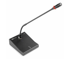 Tafelmicrofoon - Power Dynamics TM370 tafelmicrofoon met gong en LED ring voor on air indicatie - Zwart (173.420)
