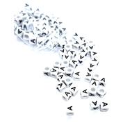 taffbeads 500 perline cubiche bianche da 6 mm, lettere dell'alfabeto singole e miste, in acrilico, per fai da te o creazione di gioielli (A)