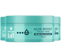 TAFT Crema styling Aloe Boost grado di tenuta 4 (3 x 100 ml), cera per capelli delicata e nutriente con complesso di aloe vera e niacinamide, cera styling per look naturali e tenuta di lunga durata