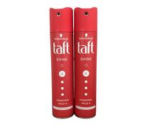 Taft Spray brillante per capelli, grado di tenuta 4 (2 x 250 ml), styling spray dona una finitura lucida alla vernice, spray per capelli senza siliconi per una tenuta fino a 24 ore