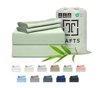 Tafts Set di lenzuola in bambù per letto queen size, 5 pezzi, pura viscosa di bambù biologico al 100%, angoli profondi 43,2 cm, lussuosamente morbide, setose, lenzuola rinfrescanti, con doppia