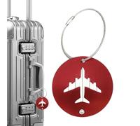 Tag bagagli - Etichette di viaggio impostate con design 'aereo per valigie | del nome metallico rotondo da viaggio, zaini, borse controllate, eleganti tag identità vacanze, aeroporto, viaggi