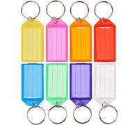 Tag Chiave In Plastica Da 100 Pezzi Con Etichette Per Schedario | Con anello ed etichetta identificativa della finestra for lo zaino for bagagli