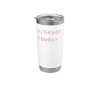 Tag corpo testa HTML Codifica sintassi Sviluppatore Web CSS Coder Bicchiere termico in acciaio inox doppia parete