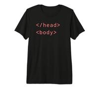 Tag Corpo Testa HTML Codifica sintassi Sviluppatore Web CSS Coder Maglietta Premium