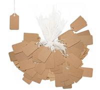 Tag dei prezzi, 500 Pz Piccolo Kraft Carta Prezzo Etichette con Stringa Mini Infilato Marrone Tag per Display Vestiti Gioielli 26x15mm