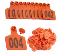Tag del bestiame da 100 pcs bestiame con bestiame con tag a orecchio per etichetta per etichetta marcatore di bestiame per le aurico arancione 401-500