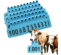 Tag del bestiame da 100 pcs bestiame con bestiame con tag a orecchio per etichetta per etichetta marcatore di bestiame per le aurico blu 001-100