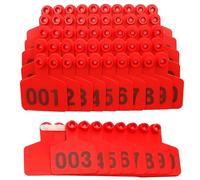 Tag del bestiame da 100 pcs bestiame con bestiame con tag a orecchio per etichetta per etichetta marcatore di bestiame per le aurico rosso 901-1000