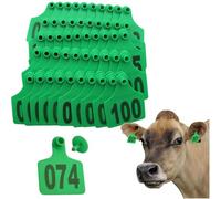 Tag del bestiame da 100 pezzi con numeri grandi etichette per il bestiame per polpacci per porcelli di capra di capra, tag di identificazione dell'ID animale verde 101-200