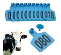 Tag del bestiame da 100 pezzi con numeri grandi etichette per il bestiame per polpacci per porcelli di capra di capra, tag di identificazione dell'ID animale blu 101-200